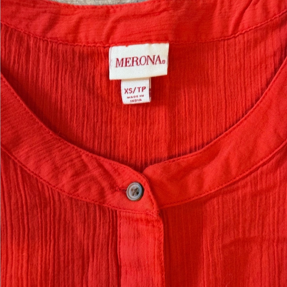 Red Buttoned Blouse - Picture 3 of 5